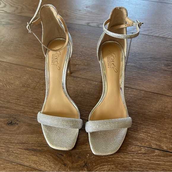 Badgley Mischka Shoes - Badgley Mischka Silver Ankle Strap Heels